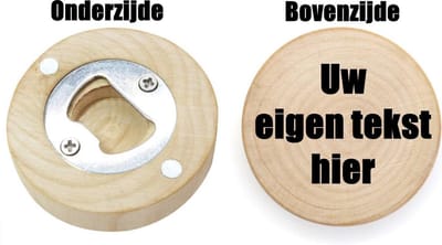 Beukenhouten flessenopener Met Eigen Naam of tekst eigen ontwerp ook mogelijk! - Persoonlijk Cadeau Mannen Bieropener - Gepersonaliseerd met uw - flesopener
