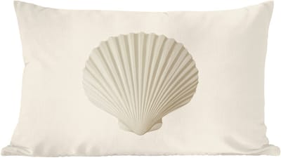 Sierkussens - Kussentjes Woonkamer - 60x40 cm - Schelp - Minimalistisch - Wit
