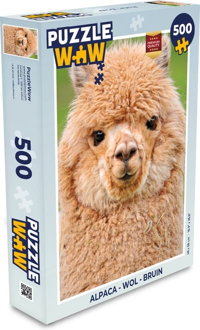 Puzzel Alpaca - Wol - Bruin - Legpuzzel - Puzzel 500 stukjes
