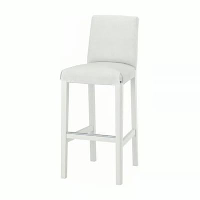 IKEA Bergmund barkruk met rugleuning, wit, 75 cm zithoogte