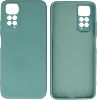 Xiaomi Redmi Note 11 / 11s 4G Hoesje - 2.0mm Dikke Fashion Telefoonhoesje Backcover - Siliconen Hoesje - Donker Groen