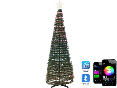 SAARLOQ - LED kerstboom - Groen - 188 cm - Synthetisch materiaal