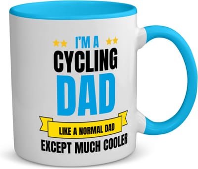 Akyol - i'm a cycling dad koffiemok - theemok - blauw - Vader - papa - vaderdag cadeautjes - verjaardagscadeau - gift - kado - 350 ML inhoud