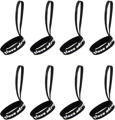 Handschoen Riemen - Anti-verlies Bandjes - Sportuitrusting Opslag - Duurzaam Polyester Materiaal - 8 Stuks 25 cm - Zwart