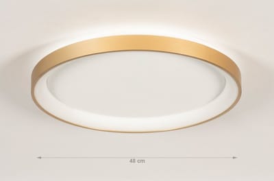 Lumidora Plafondlamp 15148 - Plafonniere - SAMOS - Ingebouwd LED - 38.0 Watt - 3332 Lumen - 2700 Kelvin - Wit - Goud - Messing (kleur) - Metaal - Badkamerlamp