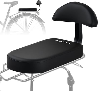 Fiets achterzitkussen met rugleuning - PU leer comfortabel fietszitkussen voor kinderen en volwassenen