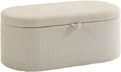 HOMCOM Opbergottoman-Polyester, Schuim-105L x 51B x 49H cm-Beige