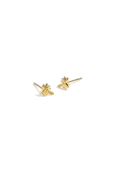 Goudkleurige palmboom dames oorbellen - Studs - Roestvrij staal - Nikkelvrij - Sieraden