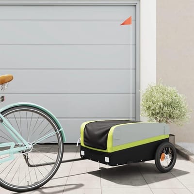 Fietskar - Boodschappenkar - Goederen Vervoeren - Stevig Ijzeren Frame - 30 kg Draagvermogen - Zwart Groen