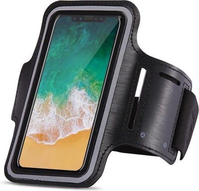 Geschikt voor iPhone X hoes Sport armband Hardloopband Hoesje Zwart
