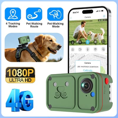 GPS hondenhalsband met Tracking en Camera | Real time tracking | Siliconen | Waterdicht | 4G