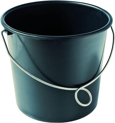 Bouwemmer PVC - Emmer met beugel - Klus Klussen - Ring Beugel - 12 Liter - Grijs