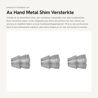 Dailygoods- Shim Versterkte Stalen - Veiligheids Grip - Houtbewerking - Diameter 8 mm - Pak van 20 - Ronde Shims