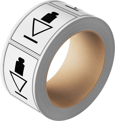 Topzwaar sticker op rol, zelfklevende folie 74 x 105 mm