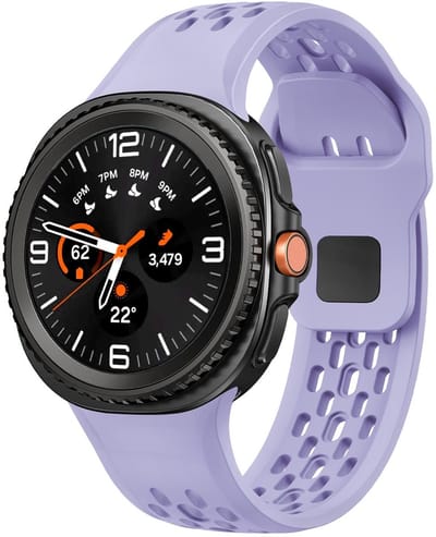 Siliconen bandje - geschikt voor Samsung Galaxy Watch 8 (40mm) / Galaxy Watch 8 (44mm) / Galaxy Watch 8 Classic - gaatjes met druksluiting - lila
