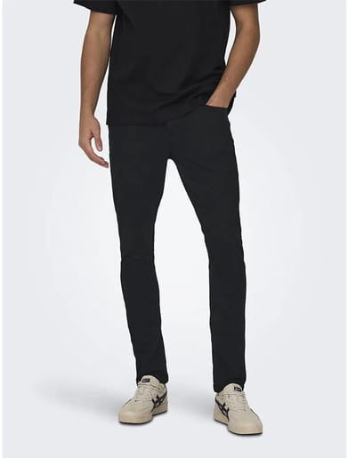 Only & Sons Warp Blkd 7988 Skinny Fit Spijkerbroek Zwart 28 / 32 Man