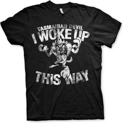 Looney Tunes Heren Tshirt -S- Tasmanian Devil - I Woke Up This Way Zwart