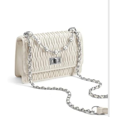 Diamant Kettingtas Dames Crossbody Tas Nieuwe Zomer Mode Veelzijdige Eén-schouder Wolk Tas Kleine Vierkante Tas white