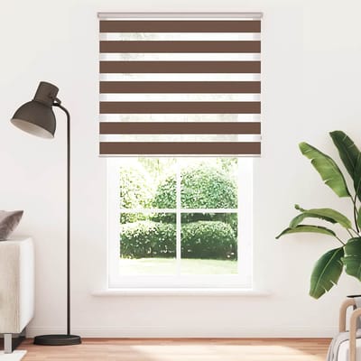 vidaXL - Zebra - rolgordijn - 125x200 - cm - stofbreedte - 120,9cm - polyester - bruin