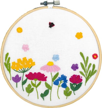 Vervaco - Borduur kit met borduurring - Summer Flowers - PN-0222902 - Borduren - Borduurpakket - Borduurpakket volwassenen