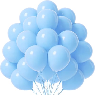 KAD® Ballonnen Set - Helium Geschikt - Decoratie voor Verjaardag & Feest - Lichtblauw - 10cm x 10cm x 10cm