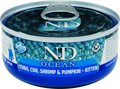 Farmina N&D Ocean Kitten - Tonijn, kabeljauw, garnaal & pompoen - 24 x 70 g