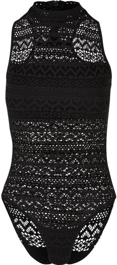 Urban Classics - Crochet Jersey Turtleneck Bodysuit - 3XL - Zwart