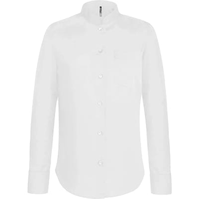 Kariban Damesblouse met Mao kraag lange mouwen K514 - White - M