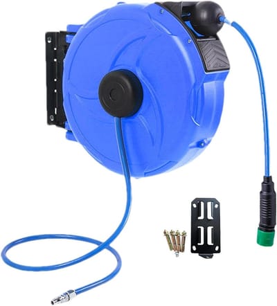Tuinslanghaspel - Slanghouder - Tuin water geven - 180 graden rotatie - 12 meter slang - Grijs