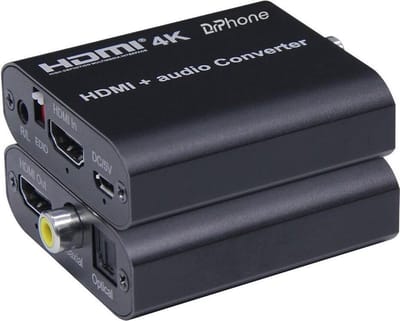 DrPhone HA4 HDMI 1.4 + Audio HD Converter – 4096x2160 @30Hz -EDID-Optische & Coaxiale Audio-uitgang Naar Versterker Of Luidspreker – Zwart