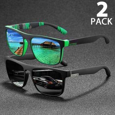 1/2pcs Lunettes de Soleil Carrées Protection UV400 Lunettes de Sport pour Hommes Femmes Unisexe Lunettes de Mode Cadeau pour Famille Ami gray