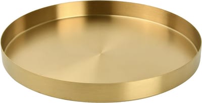 La'Moussawi ® Stijlvol Ronde Gouden Decoratief Dienblad voor Veelzijdig Gebruik in Huis