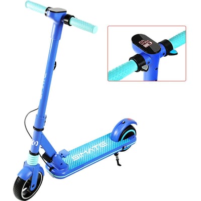 Simate S3: 130W zacht. 70 kg capaciteit. Dubbel remsysteem voor veiligheid. Buitenmaatje voor kinderen blauw