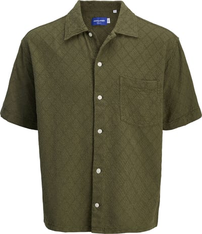 JACK&JONES - JORTAVIRA TEXTURE SHIRT SS LN - Heren - Overhemden