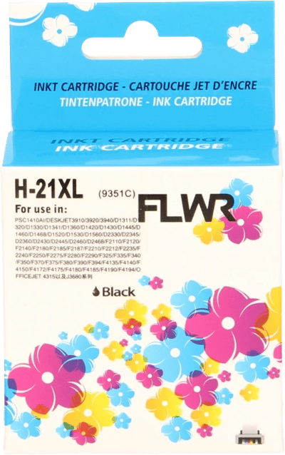 FLWR - Inktcartridge / Alternatief voor de HP 21XL / Zwart