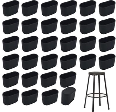 Antislip Stoelpootdoppen – 32 Stuks Ovale Kunststof en Rubber Dops voor Meubels