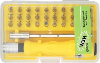 Precisie schroevendraaierset - Mini gereedschap - Apparaat reparatie - 32 duurzame bits - 10.9 cm lengte - Zwart