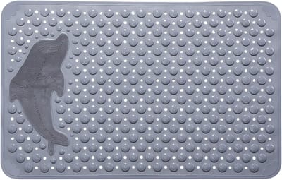 Douchemat - Badmat voor Badkamer -Douchemat Antislip Voor Douche - Antislip Badmat - Wasbare Douchemat met Zuignappen - Waterdichte Veiligheidsmat voor Thuis, Keuken en Vloer - 85X55CM - Grijs