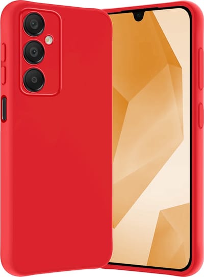 Hoes - Geschikt voor Samsung Galaxy A16 - Sterk & Shockproof - Hoesje Cover - Siliconen Case - Rood