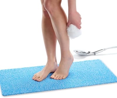 Loofah Badmat voor getextureerde badkuip - bad douchemat antislip - badkuip antislip mat - antislip badmat voor ouderen - bad- en douche-veiligheidsmatten - antislip badmat (Aqua Blue 31 x 16)