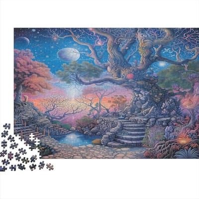 Levensboom Puzzel - Houten Puzzel - Ontspannen Tijdverdrijf - Unieke Vormen - 75 x 50 cm - Stijl-16