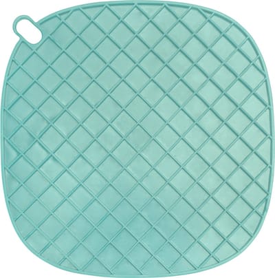 Krumble Pannenonderzetter  - Siliconen - Kunststof Pannenonderzetter - Pannenonderzetters - Ruitpatroon - Diameter 16 cm - Lichtblauw