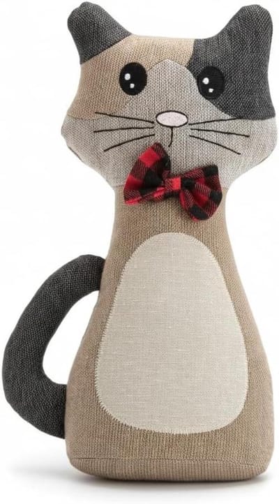 Katten Deurstopper - Stoffen Deurhouder - Deuren Op Hun Plek - Verzwaard Met Zand - 13 x 13 cm - Kat