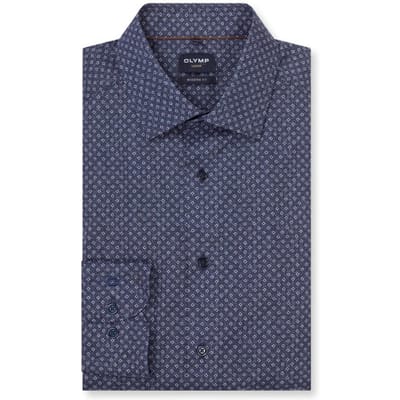 OLYMP Luxor Overhemd, Modern Fit, New Kent, Marineblauw