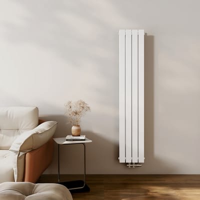 EMKE Radiator - Dubbel-Laags Plat - Glanzend Wit - 160x30 cm - 889 W - Kolomradiator Vertical - Verwarming voor Alle Ruimtes