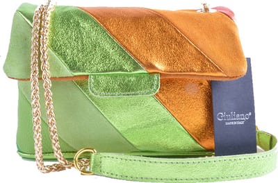 Rainbow Metallic Schoudertas - Groen/Oranje