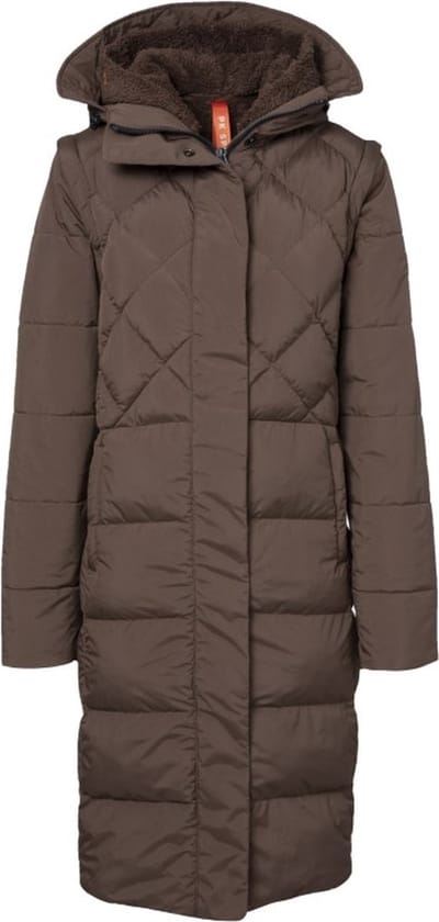 PK International - Winterjas - Dames - 2 in 1 - Capuchon - Everest - Donkerbruin - XXXL/46