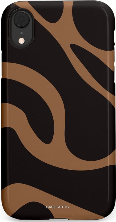 Casetastic Hoesje Geschikt voor Apple iPhone Xr - Stijlvolle Beschermende Duo-layer Case - Chocolade Golven