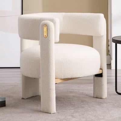 Luxe Fauteuil - Comfortabele Stoel - Ontspannen Zitten - Zachte Faux Fur - 71x67x70 cm - Wit