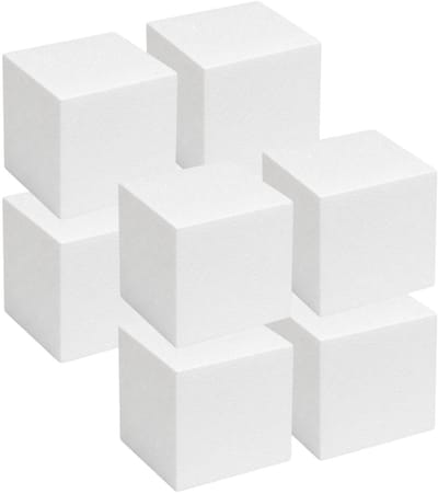 Piepschuim vormen - kubus - 8x - 10 x 10 x 10 cm - styropor hobby / DIY vorm - basis knutselfiguren